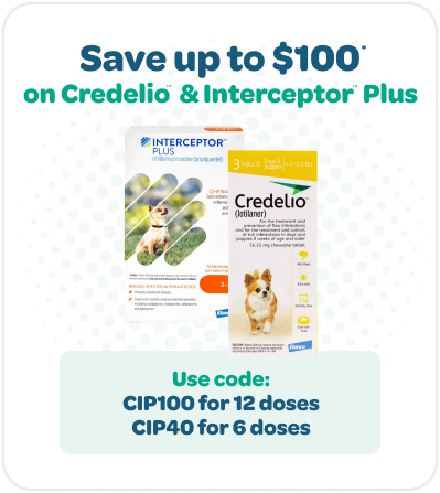 Save up to $100 on Credelio & Interceptor Plus