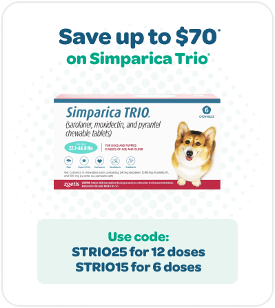 Save up to $70 on Simparica Trio